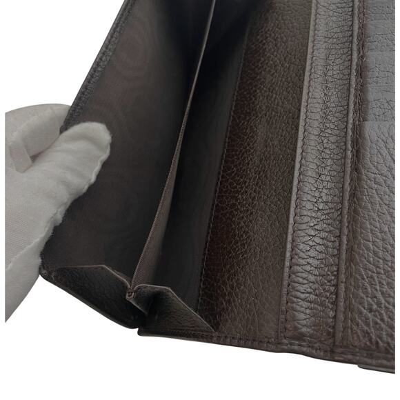 GUCCI Full Inclusion Brown Interlocking GG Studded Leather Long Wallet EUC - Picture 8 of 13